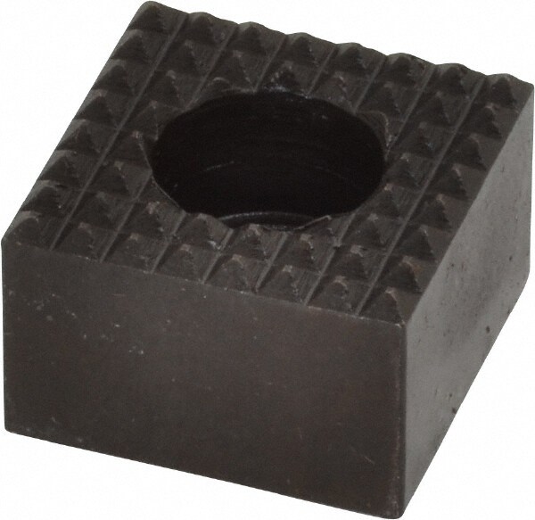 3/4" Square, 1/2" High, 1/4 C Bore SHCS Size, Extra Fine Tooth Grade, Diamond Serration, High Speed Steel, Square Positioning Gripper