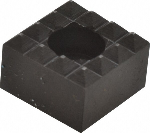3/4" Square, 1/2" High, 1/4 C Bore SHCS Size, Coarse Tooth Grade, Diamond Serration, High Speed Steel, Square Positioning Gripper