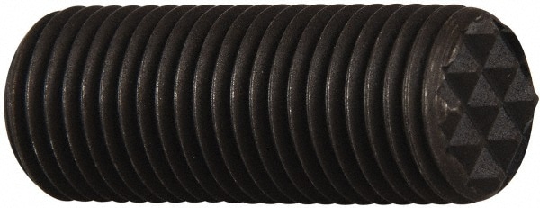 Serrated Tooth, 3/8-24, 1/8" Internal Hex, 1" Thread Length, Black Oxide Finish, Fully Threaded, Adjustable Positioning Gripper