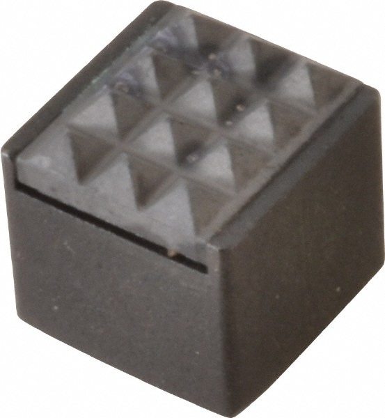 1/2" Square, 10-32 Thread, 1/2" High, Fine Tooth Grade, Diamond Serration, Carbide-Tipped, Square Positioning Gripper