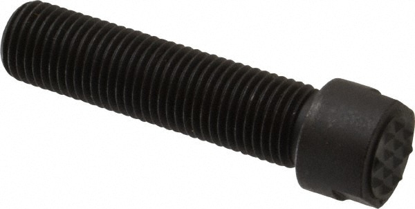 Serrated Tooth, 3/8-24, 1/8" Internal Hex, 1-1/2" Shank Length, 1-1/2" Thread Length, Black Oxide Finish, Round Head, Adjustable Positioning Gripper