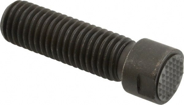 Serrated Tooth, 5/8-11, 1/4" Internal Hex, 2" Shank Length, 2" Thread Length, Black Oxide Finish, Round Head, Adjustable Positioning Gripper