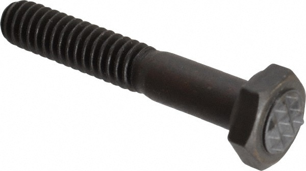 Serrated Tooth, 1/4-20, 1-1/2" Shank Length, 7/8" Thread Length, Black Oxide Finish, Hex Head, Adjustable Positioning Gripper