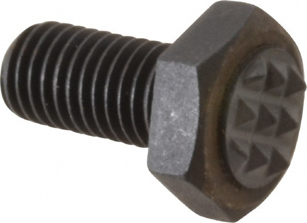 Serrated Tooth, 1/4-28, 1/2" Shank Length, 1/2" Thread Length, Black Oxide Finish, Hex Head, Adjustable Positioning Gripper