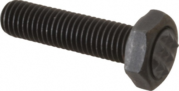 Serrated Tooth, 1/4-28, 1" Shank Length, 7/8" Thread Length, Black Oxide Finish, Hex Head, Adjustable Positioning Gripper