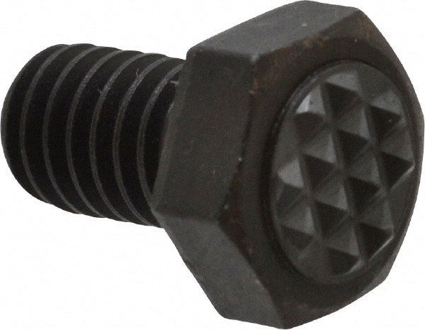 Serrated Tooth, 5/16-18, 1/2" Shank Length, 1/2" Thread Length, Black Oxide Finish, Hex Head, Adjustable Positioning Gripper