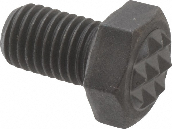 Serrated Tooth, 5/16-24, 1/2" Shank Length, 1/2" Thread Length, Black Oxide Finish, Hex Head, Adjustable Positioning Gripper