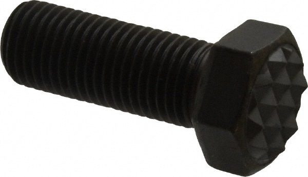 Serrated Tooth, 3/8-24, 1" Shank Length, 1" Thread Length, Black Oxide Finish, Hex Head, Adjustable Positioning Gripper