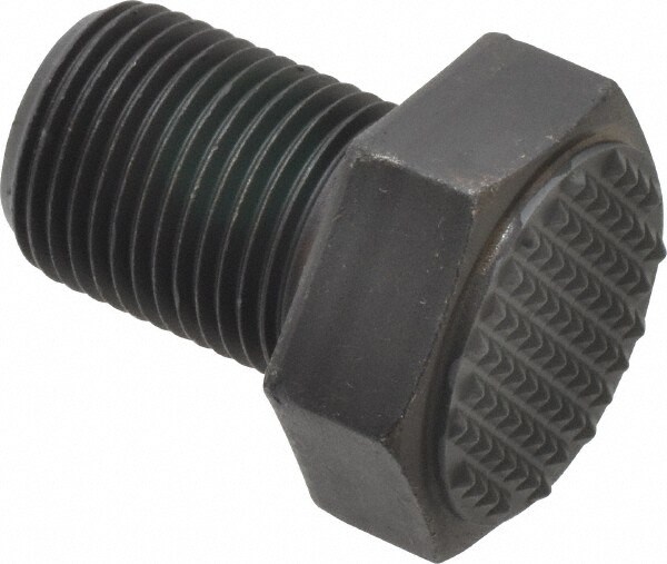 Serrated Tooth, 3/4-16, 1" Shank Length, 1" Thread Length, Black Oxide Finish, Hex Head, Adjustable Positioning Gripper