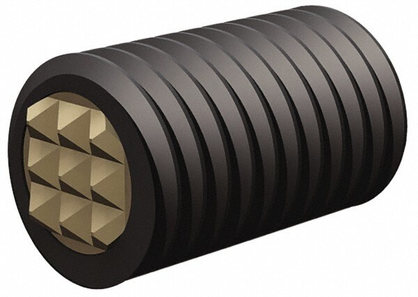 Serrated Tooth, 1/2-20, 1/4" Internal Hex, 1" Thread Length, Black Oxide Finish, Fully Threaded, Adjustable Positioning Gripper