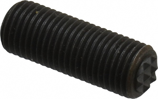 Serrated Tooth, 3/8-24, 3/16" Internal Hex, 1" Thread Length, Black Oxide Finish, Fully Threaded, Adjustable Positioning Gripper