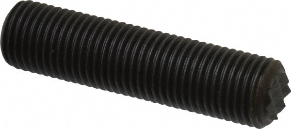 Serrated Tooth, 3/8-24, 3/16" Internal Hex, 1-1/2" Thread Length, Black Oxide Finish, Fully Threaded, Adjustable Positioning Gripper