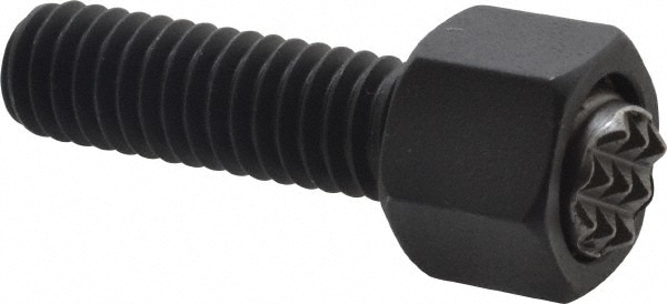 Fairlane BUH-0312-S 5/16-18, 1" Thread Length, 5/16" Ball Diam, Serrated Ball Pad Surface, Alloy Steel, Black Oxide, Hex Head, Swivel Action Gripper Assemblies 