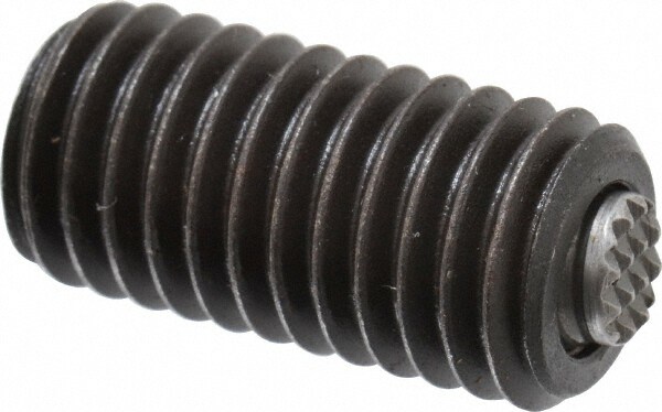 1/2-13, 1" Thread Length, 9/32" Ball Diam, Serrated Ball Pad Surface, Alloy Steel, Black Oxide, Threaded, Swivel Action Gripper Assemblies