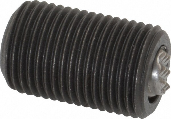5/8-18, 1" Thread Length, 3/8" Ball Diam, Serrated Ball Pad Surface, Alloy Steel, Black Oxide, Threaded, Swivel Action Gripper Assemblies