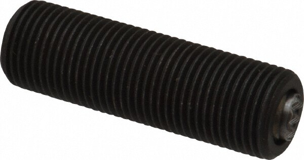 5/8-18, 2" Thread Length, 3/8" Ball Diam, Serrated Ball Pad Surface, Alloy Steel, Black Oxide, Threaded, Swivel Action Gripper Assemblies