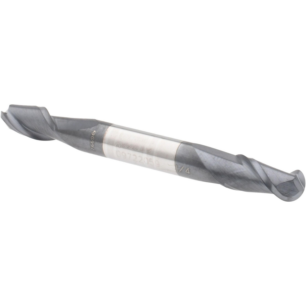Accupro 12185297 Ball End Mill: 0.25" Dia, 0.5" LOC, 2 Flute, Solid Carbide 