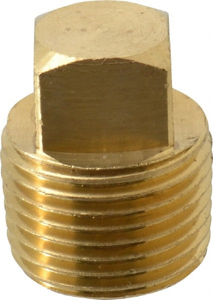 Industrial Pipe Square Head Plug: 3/8" Male Thread, MNPTF