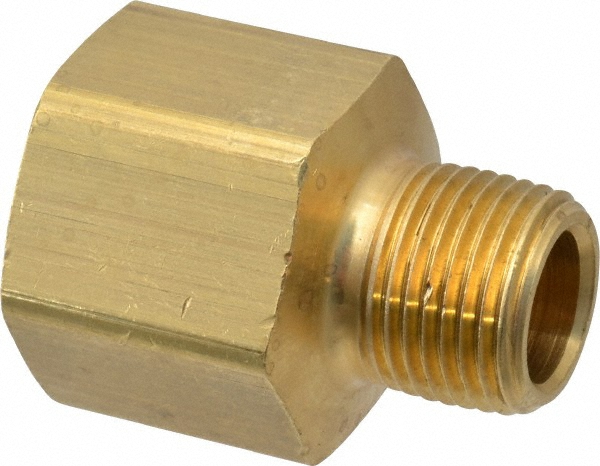 Industrial Pipe Adapter: 1/2" Female Thread, 3/8" Male Thread, MNPTF x FNPTF - 1,200 Max psi