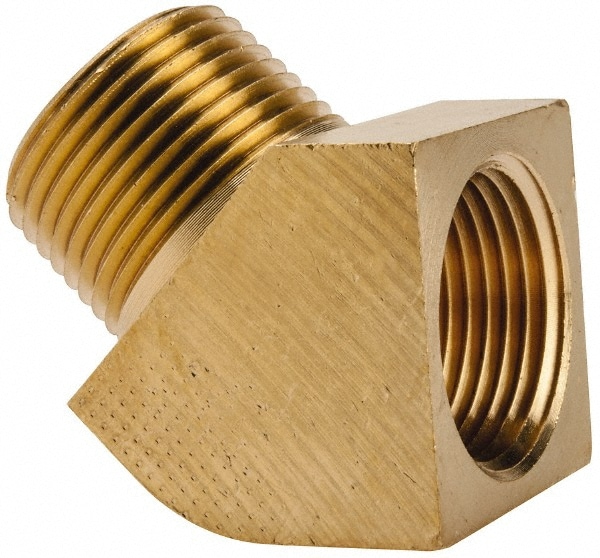 Industrial Pipe 45 ° Street Elbow: 3/4" Female Thread, 3/4" Male Thread, MNPTF x FNPTF