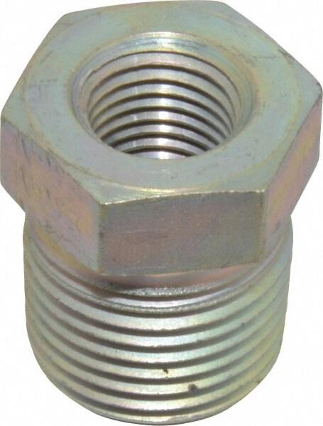 Industrial Pipe Bushing: 1/4" Female Thread, 1/2" Male Thread, MNPT x FNPT