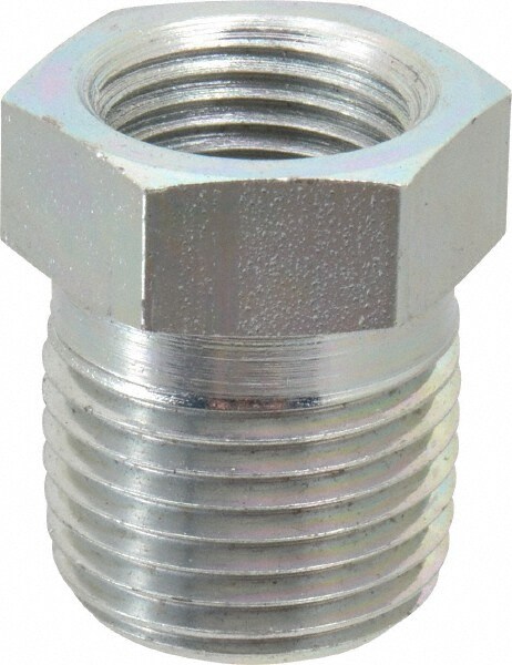 Industrial Pipe Bushing: 3/8" Female Thread, 1/2" Male Thread, MNPT x FNPT