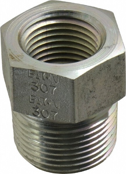 Industrial Pipe Bushing: 1/2" Female Thread, 3/4" Male Thread, MNPT x FNPT