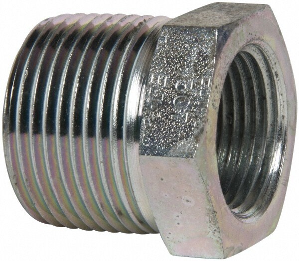 Industrial Pipe Bushing: 3/4" Female Thread, 1" Male Thread, MNPT x FNPT