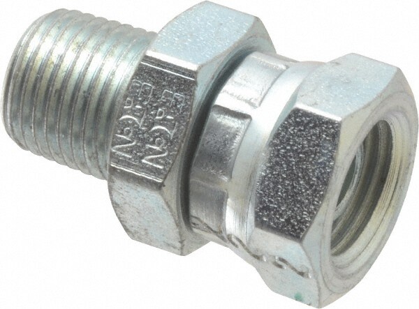 Industrial Pipe Adapter: 1/8-27 Female Thread, 1/8-27 Male Thread, MNPT x FNPSM