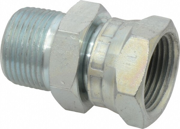 Industrial Pipe Adapter: 3/4-14 Female Thread, 3/4-14 Male Thread, MNPT x FNPSM
