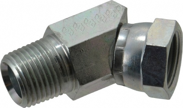 Eaton 2049-8-8S Industrial Pipe 45 ° Elbow Adapter: 1/2-14 Female Thread, 1/2-14 Male Thread, FNPSM x MNPT Image