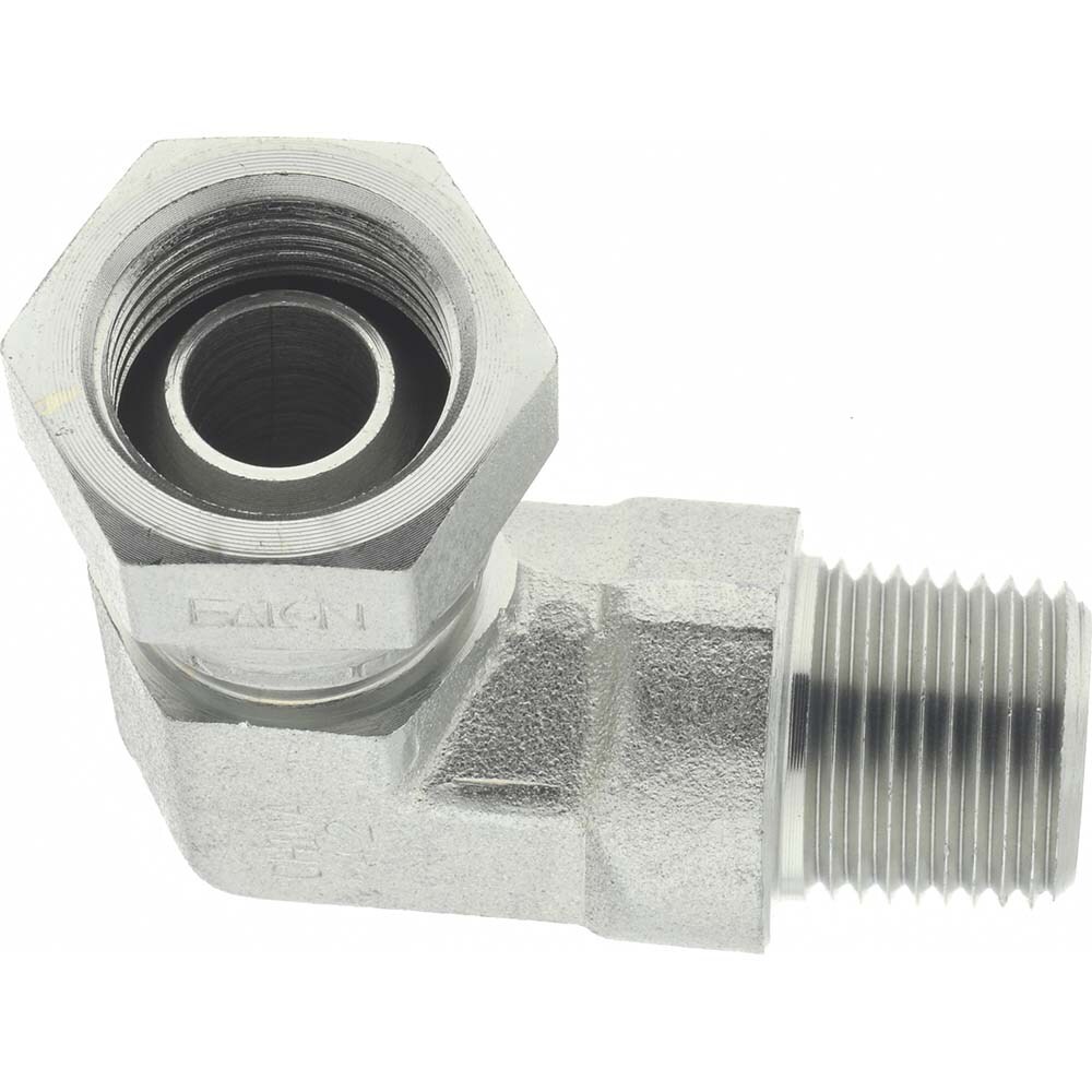 Industrial Pipe 90 ° Elbow Adapter: 3/8-18 Female Thread, 3/8-18 Male Thread, FNPSM x MNPT
