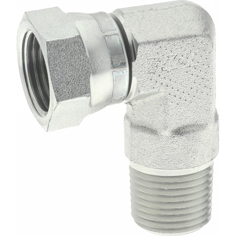 Industrial Pipe 90 ° Elbow Adapter: 1/2-14 Female Thread, 1/2-14 Male Thread, FNPSM x MNPT