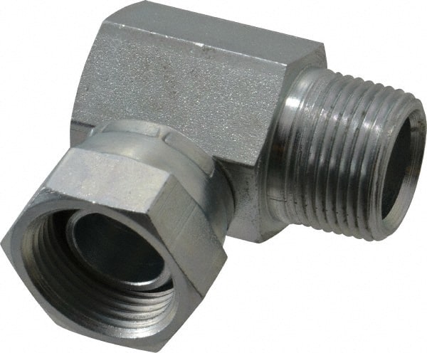 Weatherhead 2047-12-12S Industrial Pipe 90 ° Elbow Adapter: 3/4-14 Female Thread, 3/4-14 Male Thread, FNPSM x MNPT 
