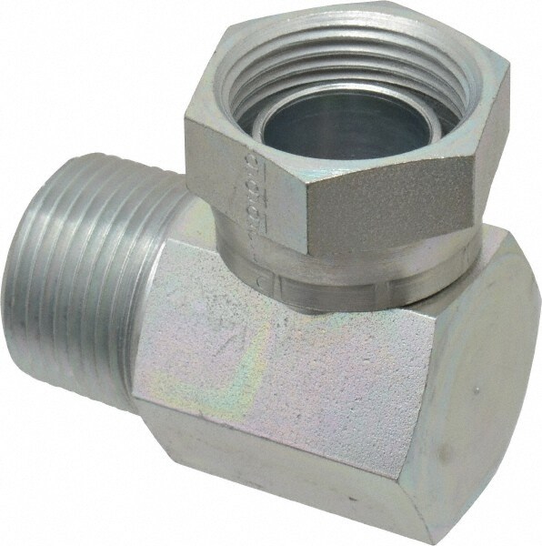 Industrial Pipe 90 ° Elbow Adapter: 1-11-1/2 Female Thread, 1-11-1/2 Male Thread, FNPSM x MNPT