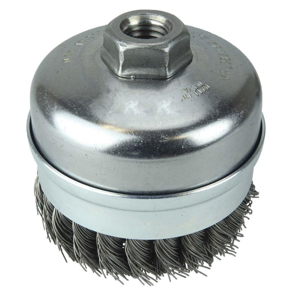 Circular brass coated cup wire brush for angle grinder, ø100mm MCL100BR