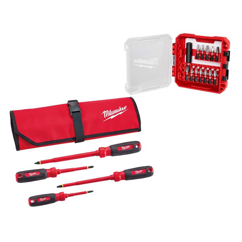 Screwdriver Sets; Screwdriver Types Included: Insulated Slotted; Phillips ; Container Type: Roll-Up Pouch ; Torx Size: T15; T20; T25 ; Phillips Point Size: #2 - #3 ; Tether Style: Not Tether Capable ; Number Of Pieces: 17