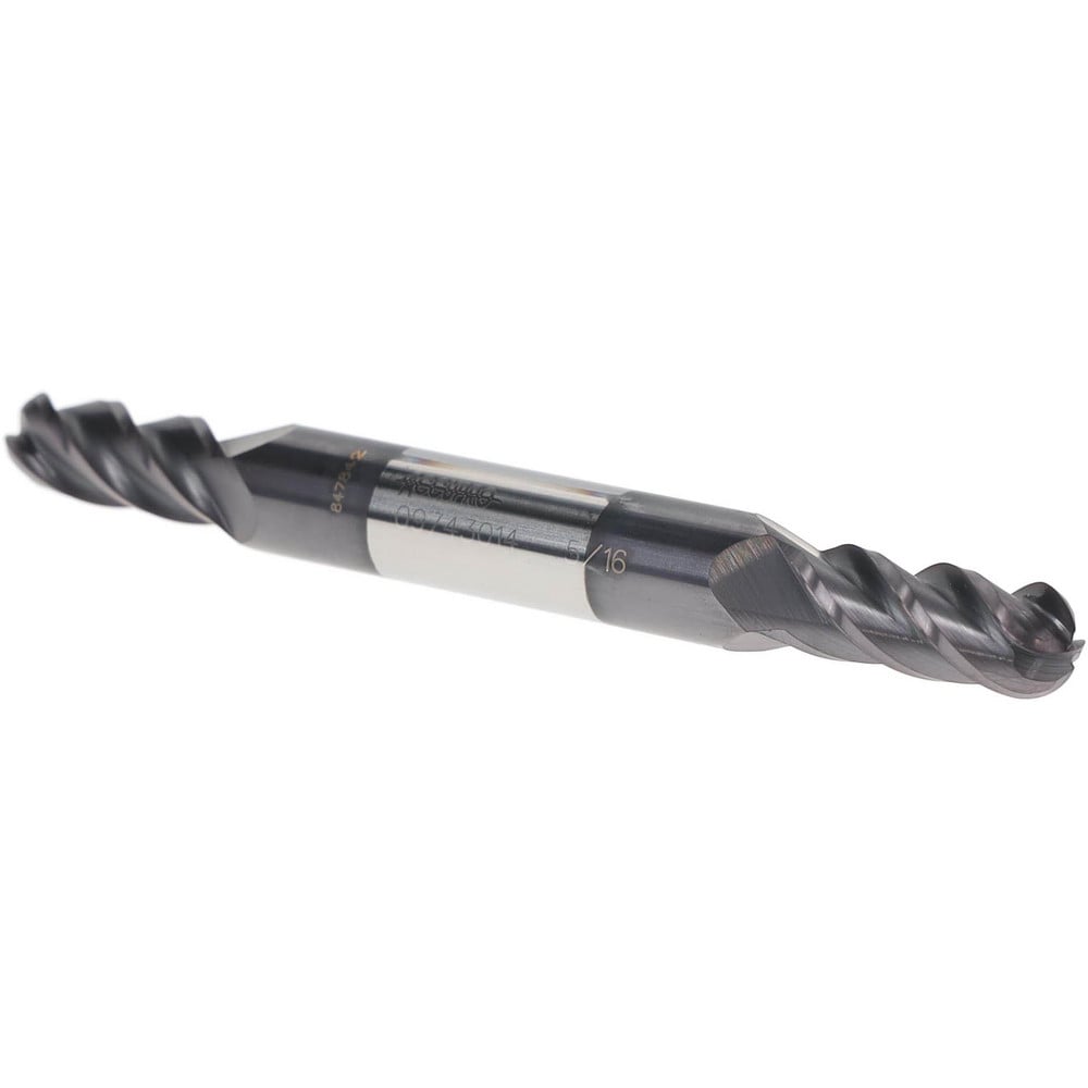 Ball End Mill: 0.3125" Dia, 0.75" LOC, 4 Flute, Solid Carbide