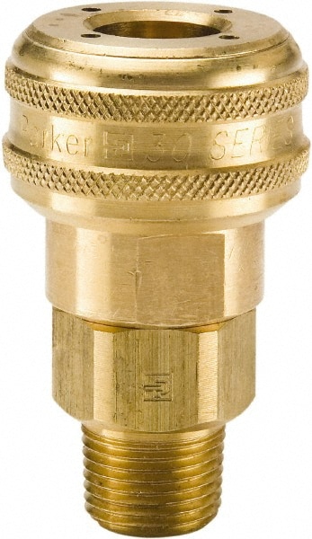 Parker B32E 3/8-18 Male NPTF Industrial Pneumatic Hose Coupler Image