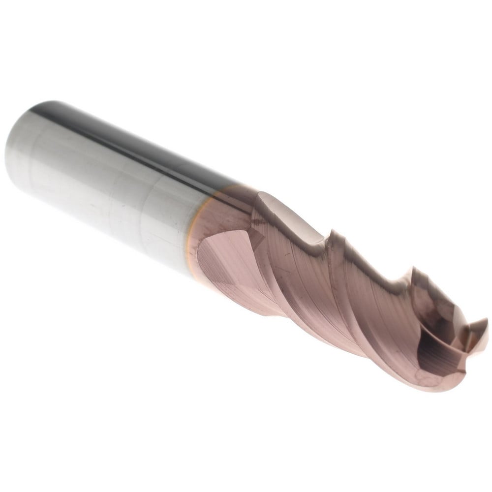 Ball End Mill: 0.3438" Dia, 0.875" LOC, 3 Flute, Solid Carbide