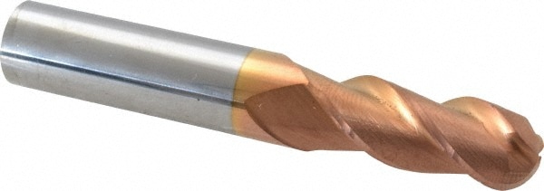 Accupro 12184380 Ball End Mill: 0.4063" Dia, 1" LOC, 3 Flute, Solid Carbide 