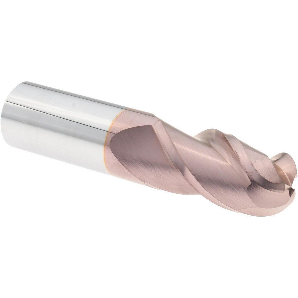 Ball End Mill: 7/8" Dia, 1-3/4" LOC, 3 Flute, Solid Carbide