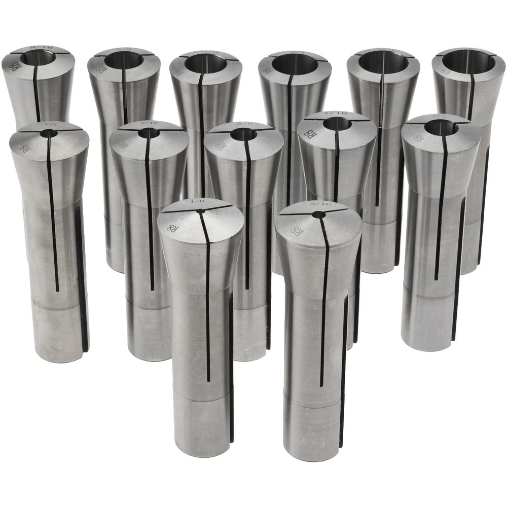 Collet Set: 13 Pc, 1/8 to 7/8" Capacity