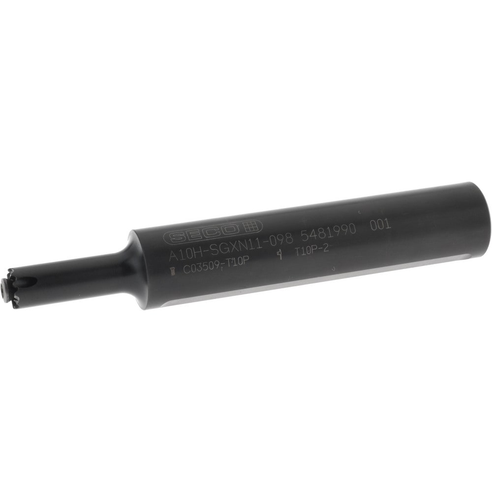 Indexable Boring Bar: A10H-SGXN11-098, 0.433" Min Bore Dia, Neutral Cut, 5/8" Shank Dia, Steel