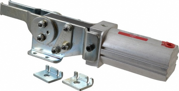 Pneumatic Hold Down Toggle Clamp: - 90 &deg; Bar Opening, 1.56" Height Under Bar, 1/8 NPT Port