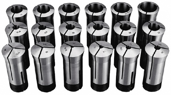 Value Collection - Collet Set: 18 Pc, 1/16 to 1-1/8