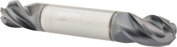 Ball End Mill: 0.375" Dia, 0.5" LOC, 4 Flute, Solid Carbide