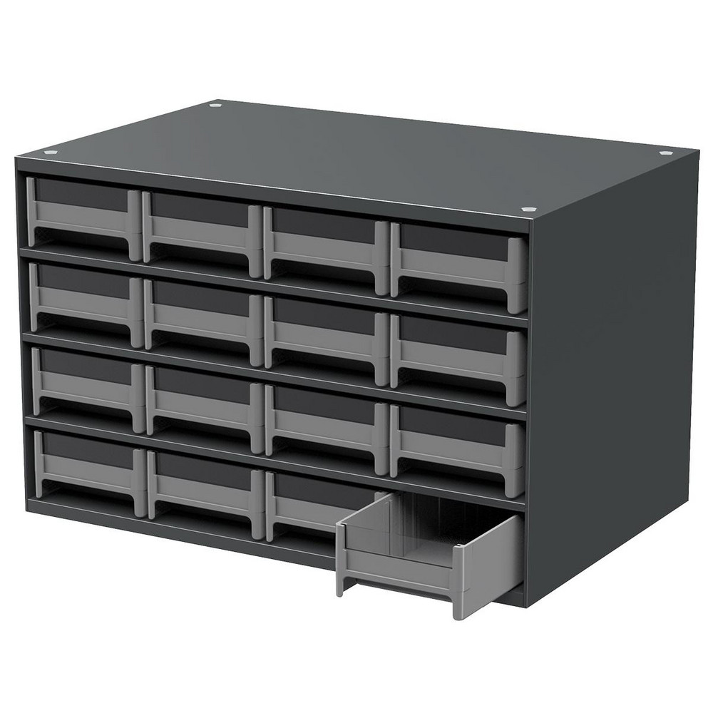 16 Drawer, Small Parts Modular Steel Frame Storage Cabinet - 11" Deep x 17" Wide x 11" High
