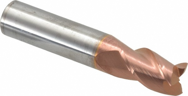 12182191 Square End Mill: 9/16 Dia, 7/8 LOC, 9/16 Shank Dia, 3 OAL, 3 Flutes, Solid Carbide  