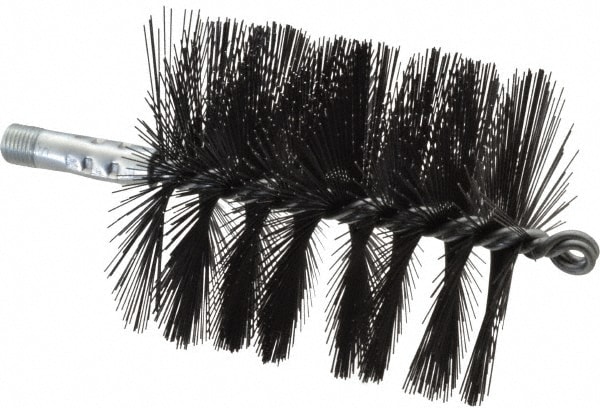 Double Stem/Single Spiral Flue Brush: 4" Dia, 7-1/2" OAL